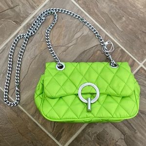 Lime green purse.
